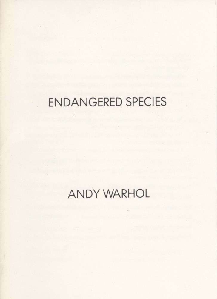 Lot #952: ANDY WARHOL - Endangered Species Suite - Color offset lithographs