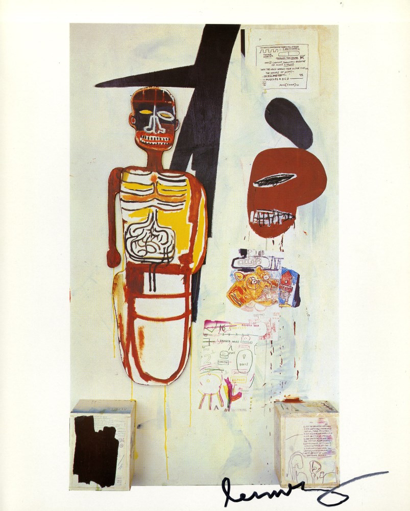 Lot #2180: JEAN-MICHEL BASQUIAT - Thin in the Old - Color offset lithograph