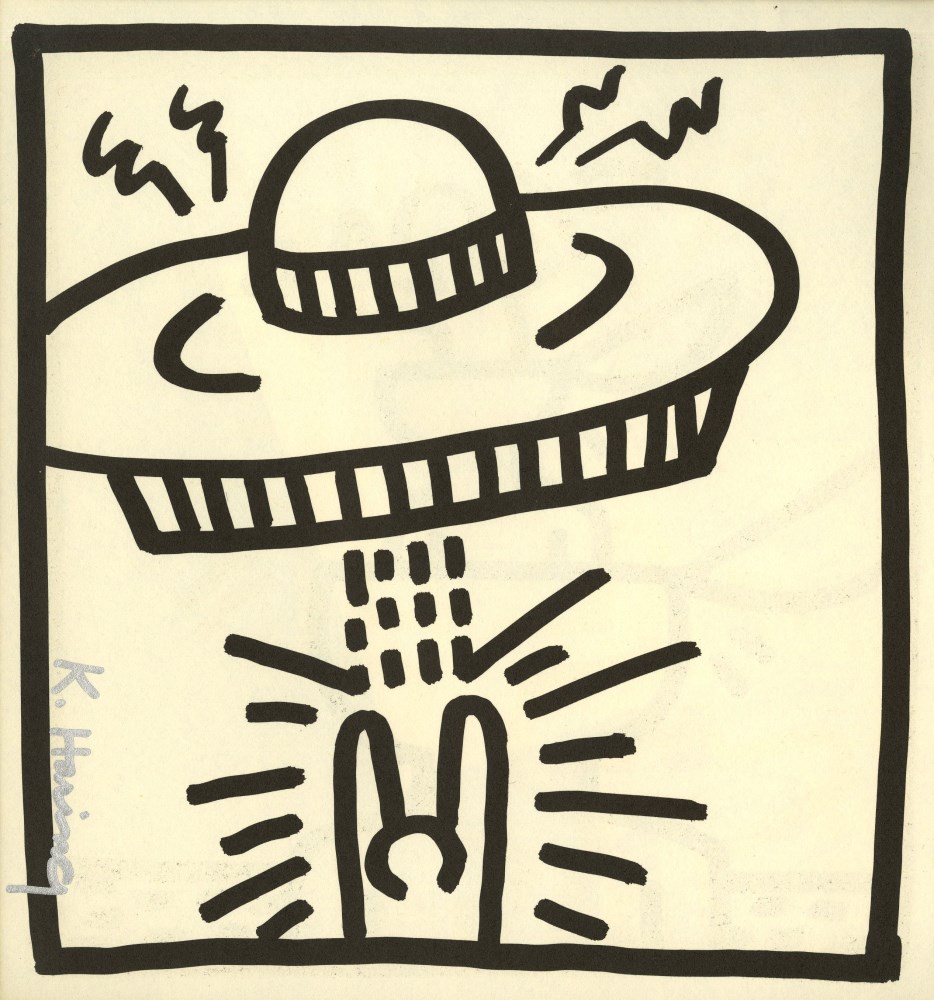 Lot #677: KEITH HARING - UFO #2 - Original vintage lithograph