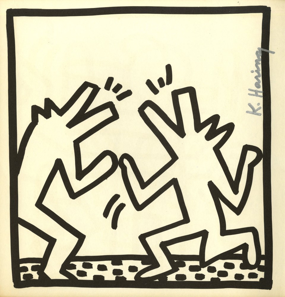 Lot #37: KEITH HARING - Barking Dogs - Original vintage lithograph