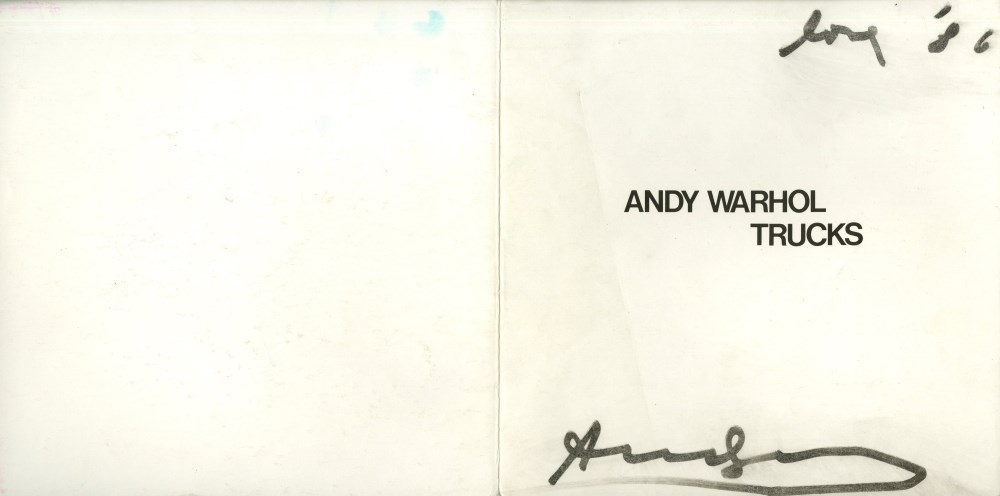 Lot #76: ANDY WARHOL - Trucks - Autograph on paper