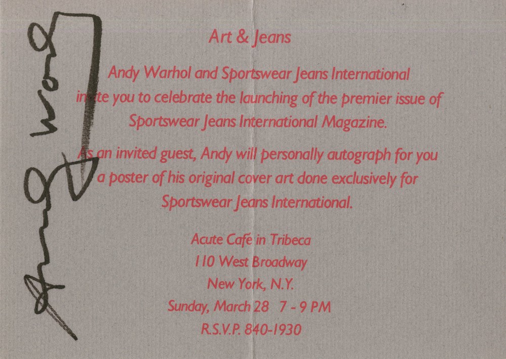 Lot #2482: ANDY WARHOL - Sportswear Jeans International - Color offset lithograph