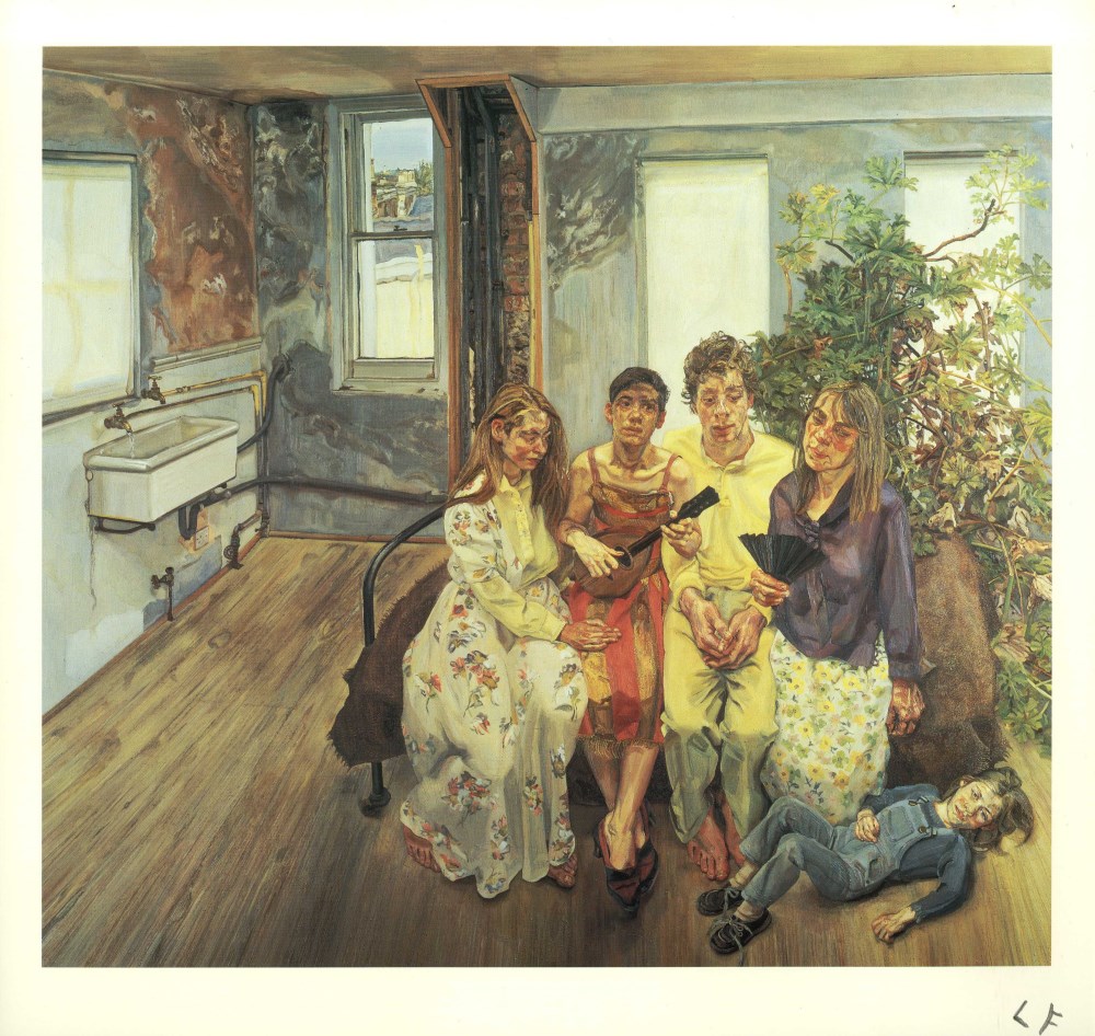 Lot #1823: LUCIAN FREUD - Large Interior W11 (after Watteau) - Color offset lithograph