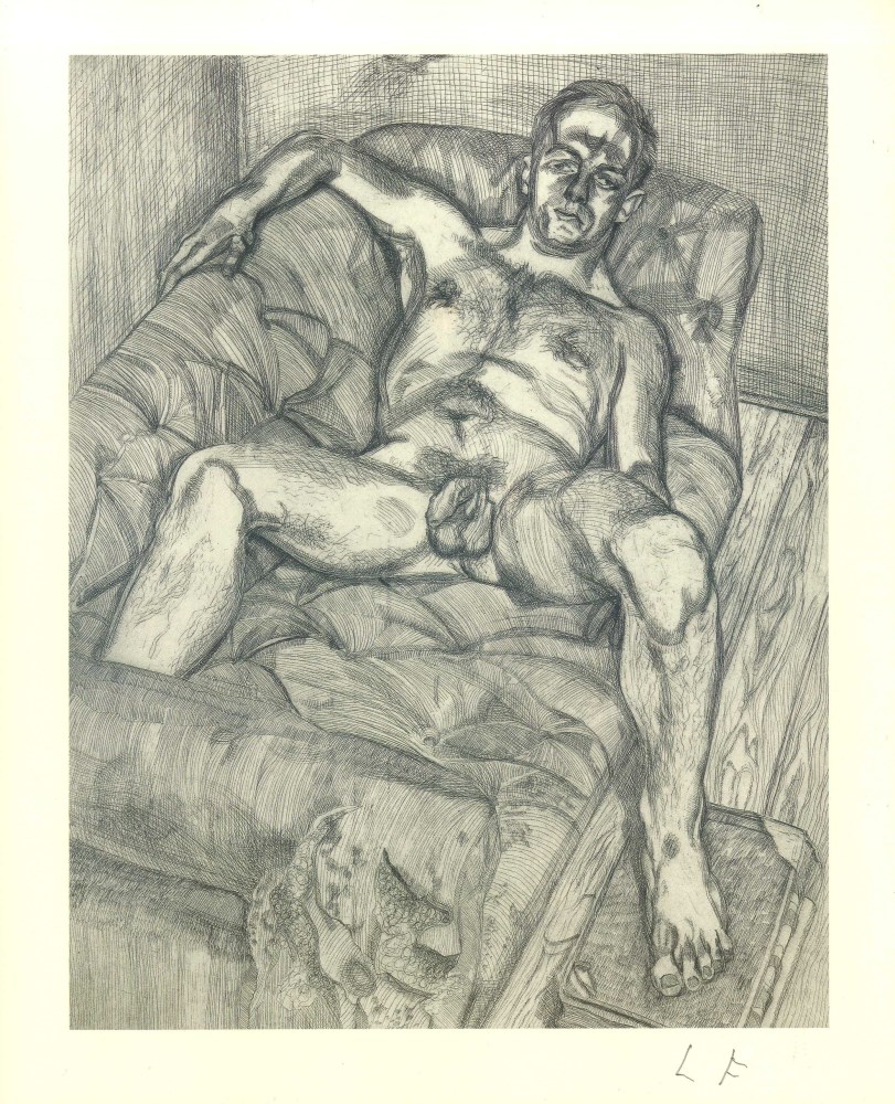 Lot #2479: LUCIAN FREUD - Man Posing - Offset lithograph [following the original etching]