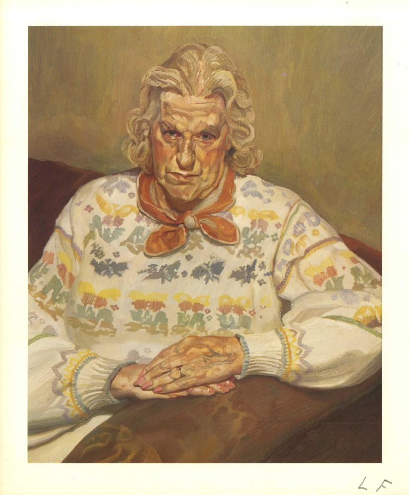 Lot #1496: LUCIAN FREUD - Woman in a Butterfly Jersey - Color offset lithograph