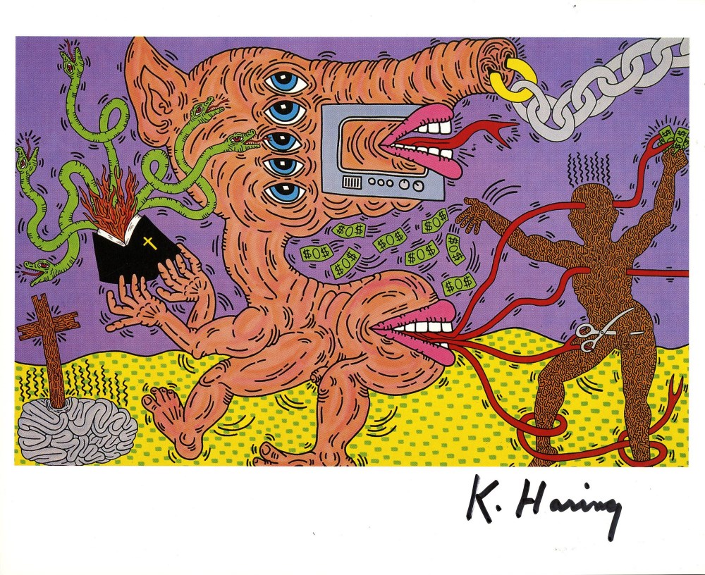 Lot #206: KEITH HARING - Five Eyes - Color offset lithograph