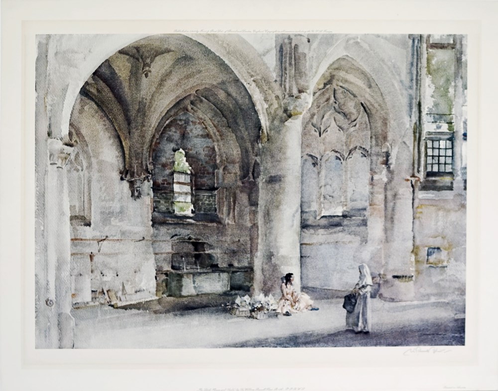 Lot #628: WILLIAM RUSSELL FLINT - The Little Flower Girl, Senlis - Original color collotype