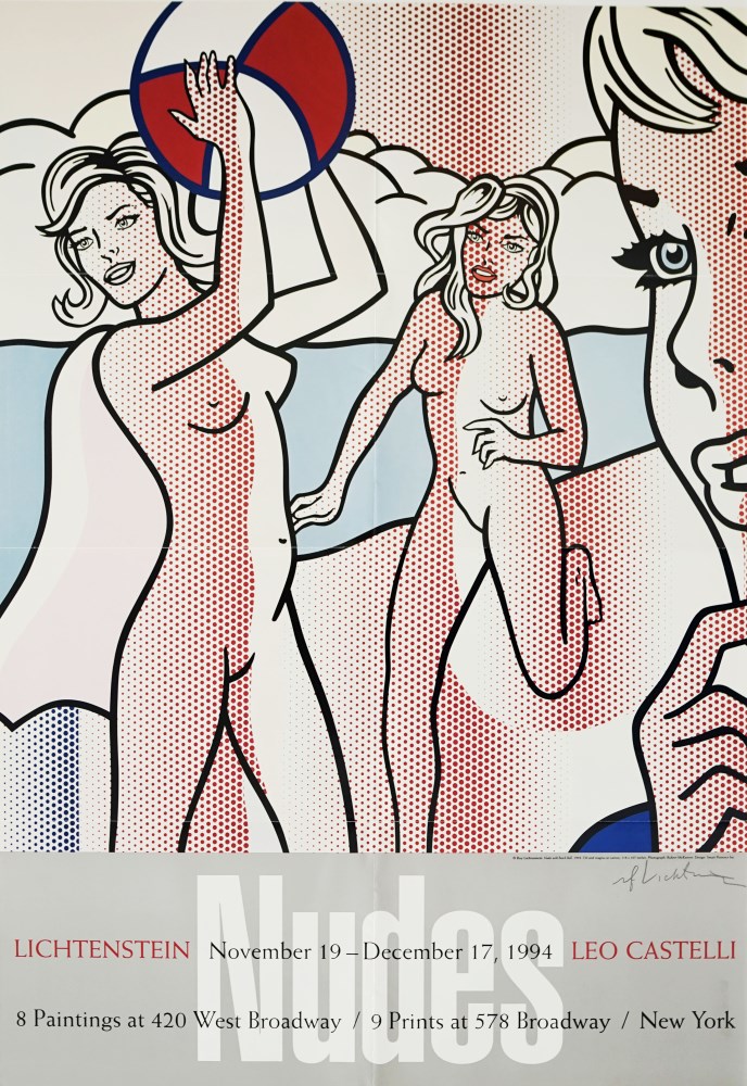 Lot #1214: ROY LICHTENSTEIN - Nudes with Beach Ball - Color offset lithograph