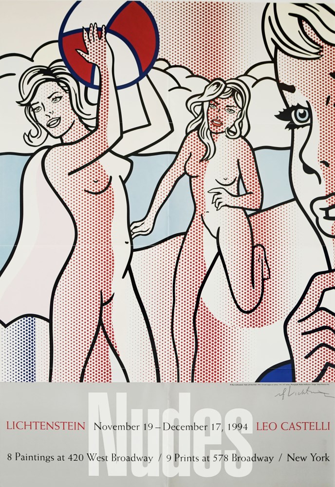 Lot #1215: ROY LICHTENSTEIN - Nudes with Beach Ball - Color offset lithograph