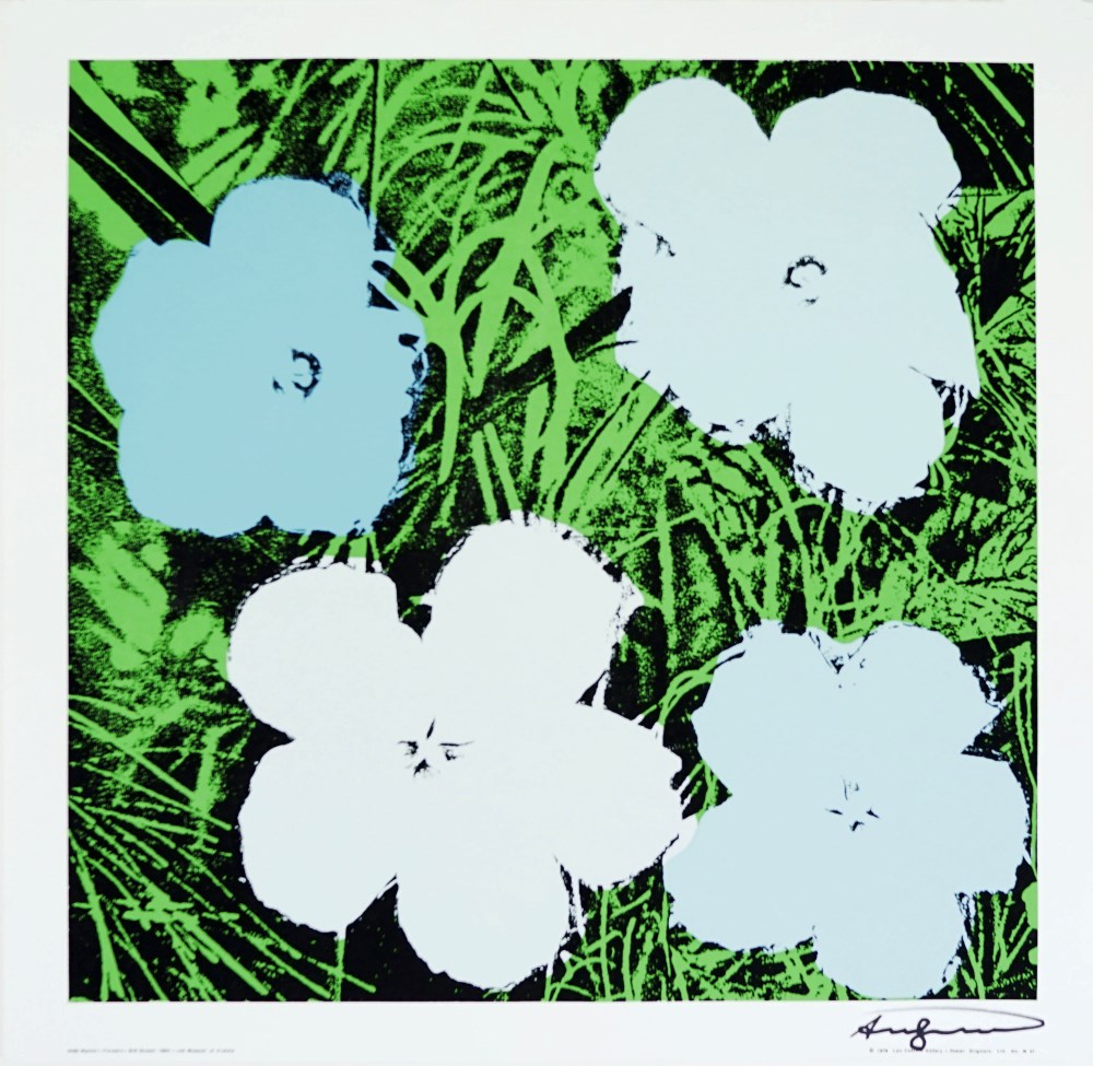 Lot #980: ANDY WARHOL - Flowers ("Blue & Green") - Original color silkscreen