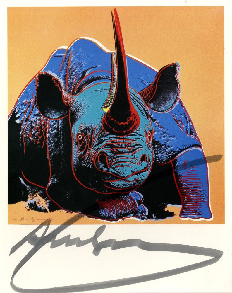 Lot #59: ANDY WARHOL - Black Rhinoceros - Original color offset lithograph