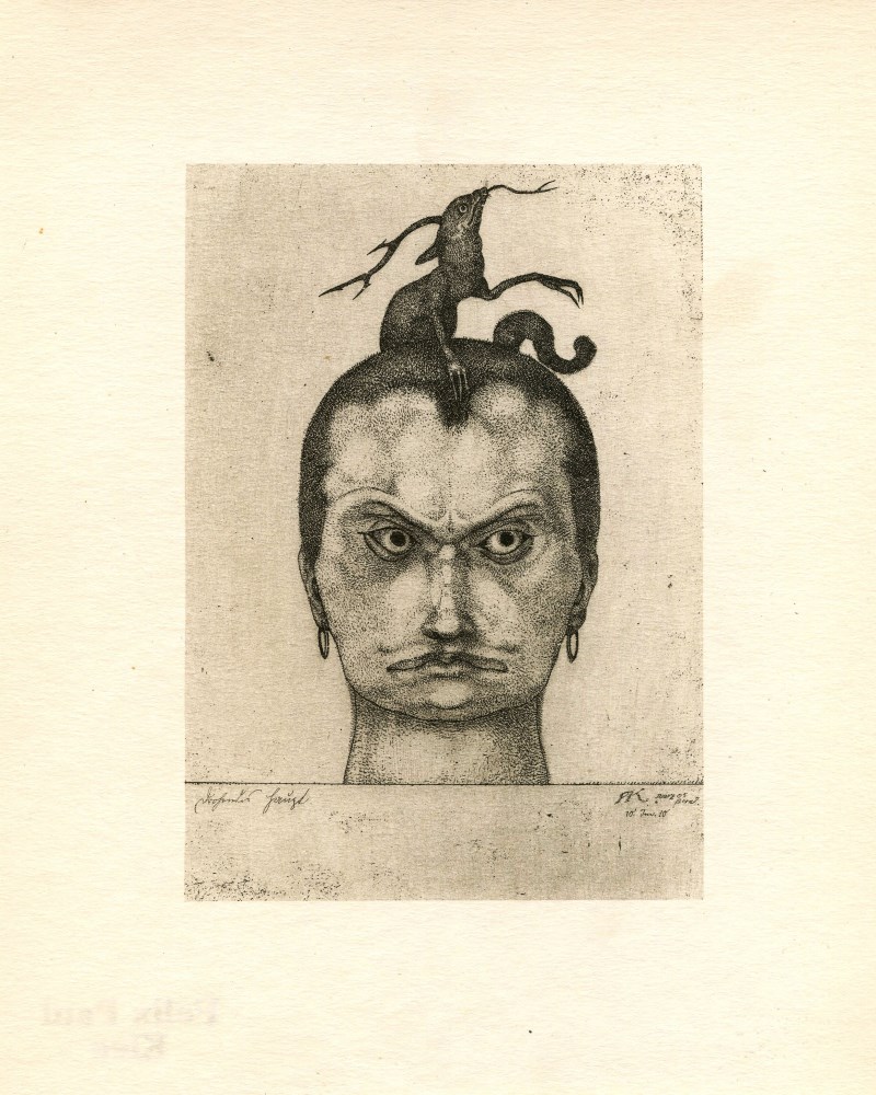 Lot #2031: PAUL KLEE - Drohendes Haupt - Lithograph after the original etching