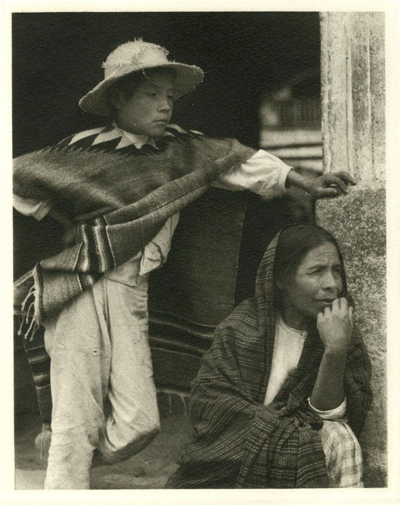 Lot #2243: PAUL STRAND - Woman and Boy, Tenancingo - Original photogravure