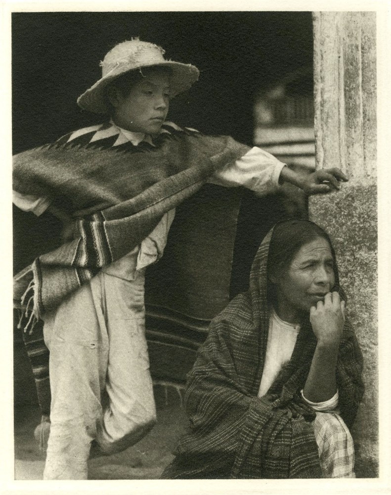 Lot #3263: PAUL STRAND - Woman and Boy, Tenancingo - Original photogravure