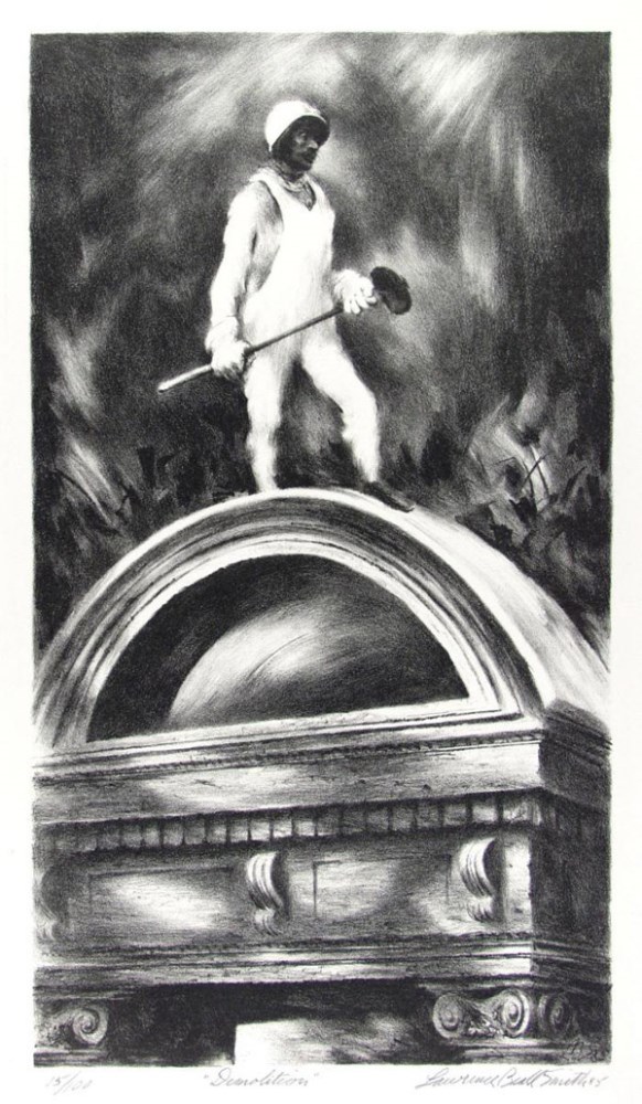 Lot #1656: LAWRENCE BEALL SMITH - Demolition - Original lithograph