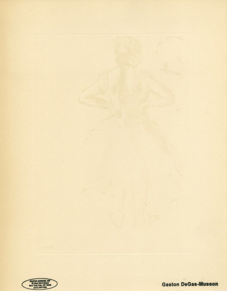 Lot #144: EDGAR DEGAS - Danseuse, vue de dos, les mains sur les hanches - Original color gravure with pochoir, after the monotype