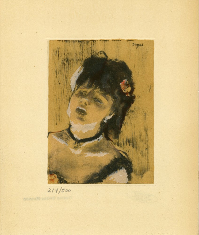 Lot #867: EDGAR DEGAS - Chanteuse du café-concert - Original color gravure with pochoir, after the monotype