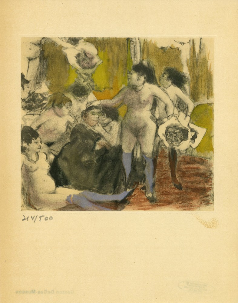 Lot #213: EDGAR DEGAS - Fete de la patronne - Original color gravure with pochoir, after the monotype