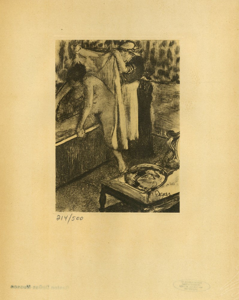 Lot #2100: EDGAR DEGAS - Femme sortant du bain - Original duogravure, after the monotype