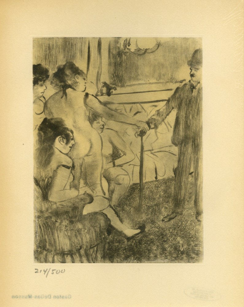 Lot #1454: EDGAR DEGAS - Un client serieux - Original duogravure, after the monotype