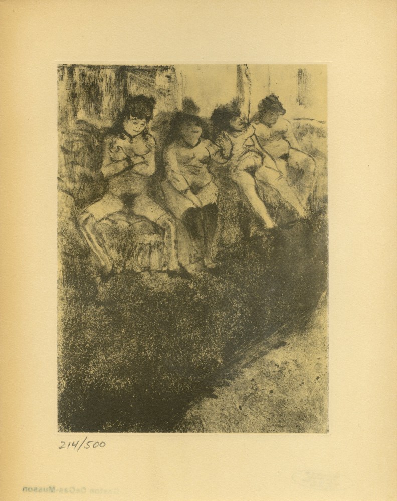 Lot #1225: EDGAR DEGAS - On attend les clientes - Original duogravure, after the monotype