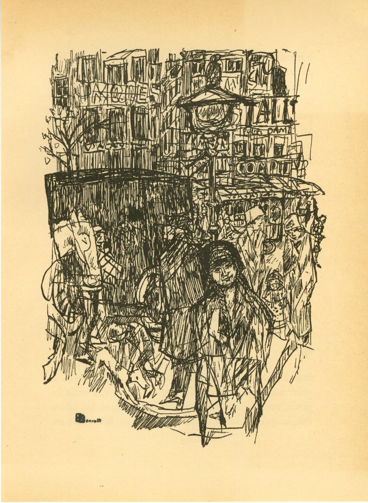 Lot #2730: PIERRE BONNARD - Place Clichy II - Original black & white lithograph, after the drawing