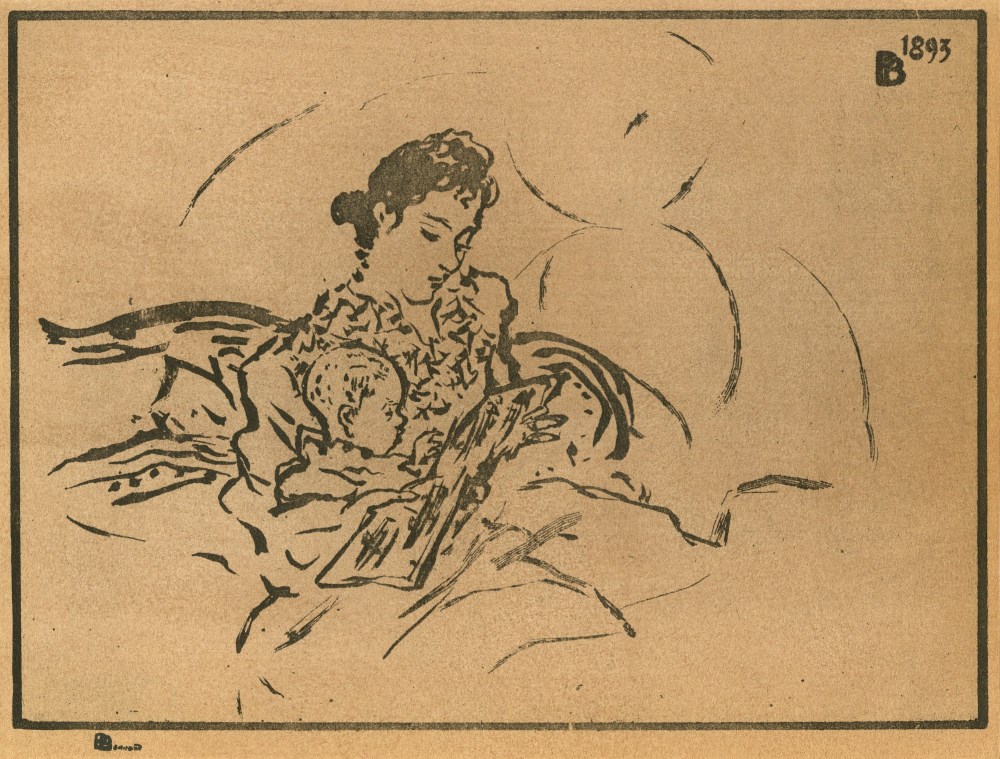 Lot #2392: PIERRE BONNARD - La petite sance de lecture - Original color lithograph, after the drawing