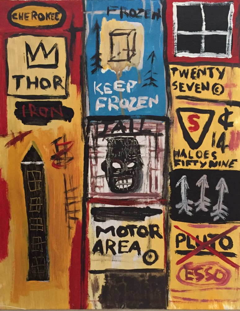 Lot #956: JEAN-MICHEL BASQUIAT - Thor - Acrylic on paper