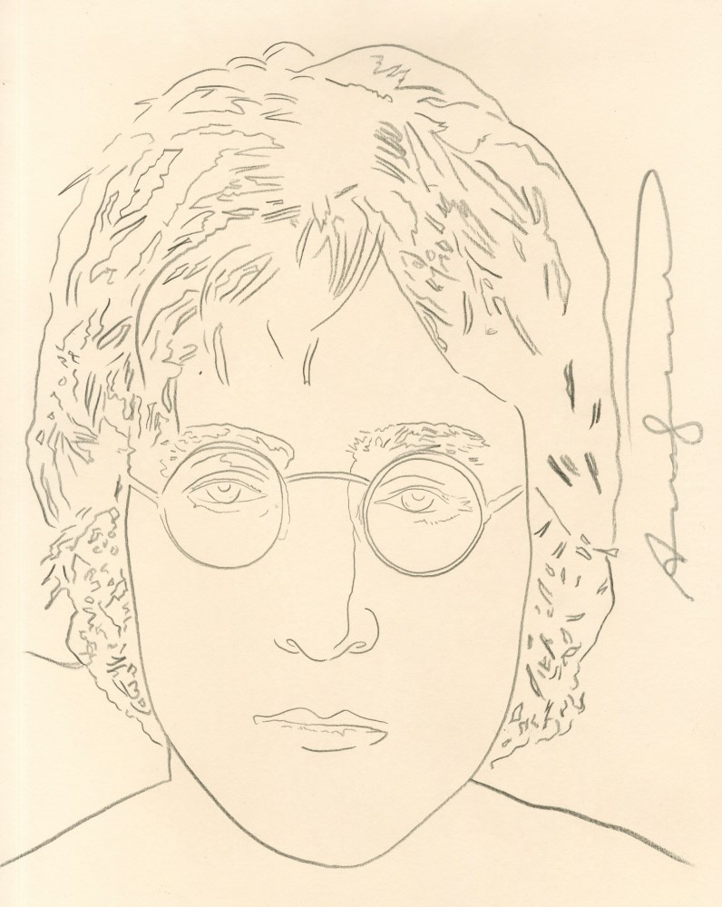 Lot #1069: ANDY WARHOL - John Lennon - Pencil on paper