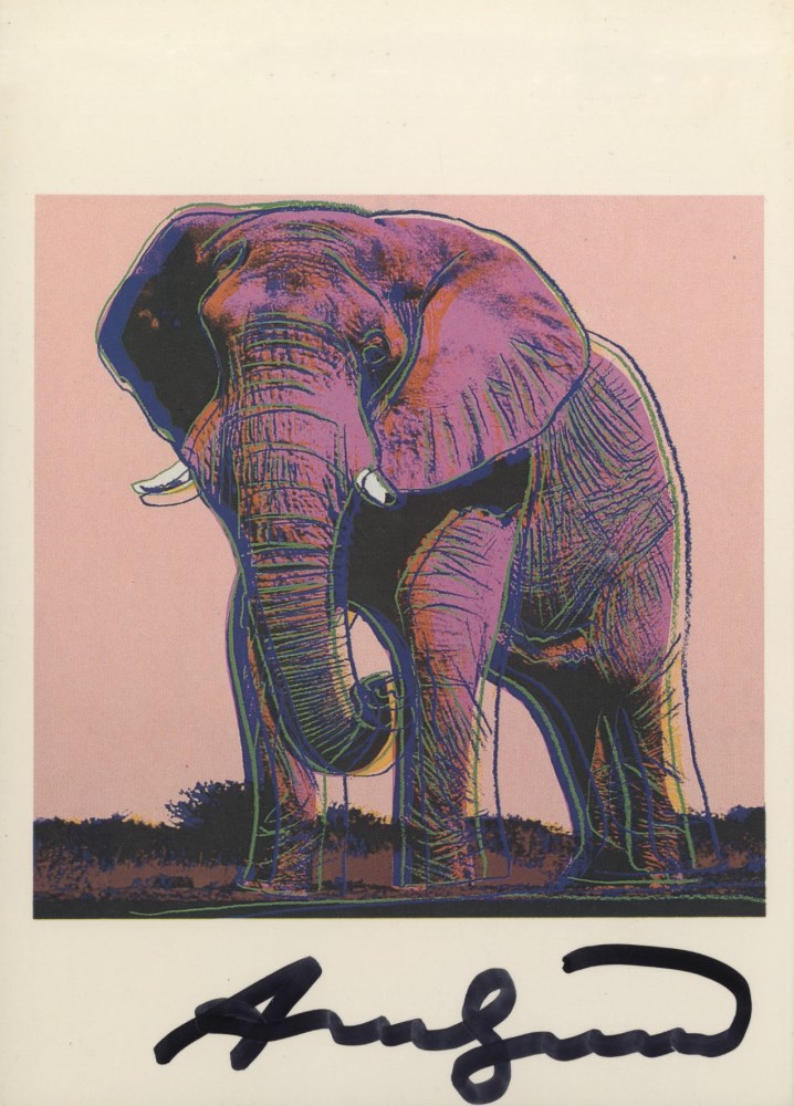 Lot #770: ANDY WARHOL - African Elephant - Color offset lithograph