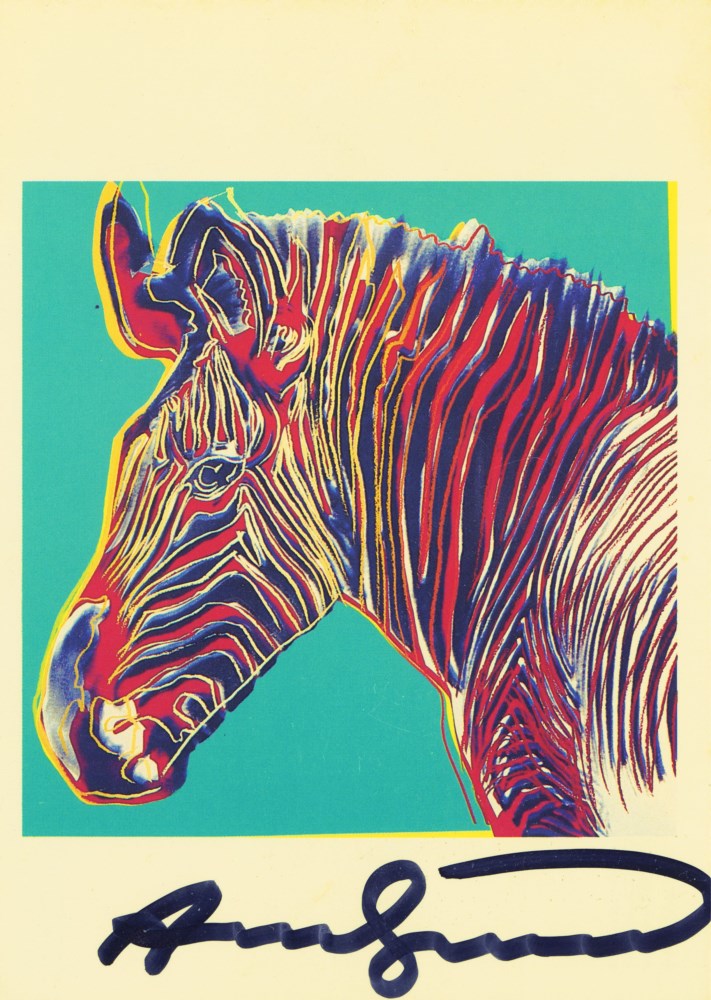 Lot #1242: ANDY WARHOL - Grevy's Zebra - Color offset lithograph
