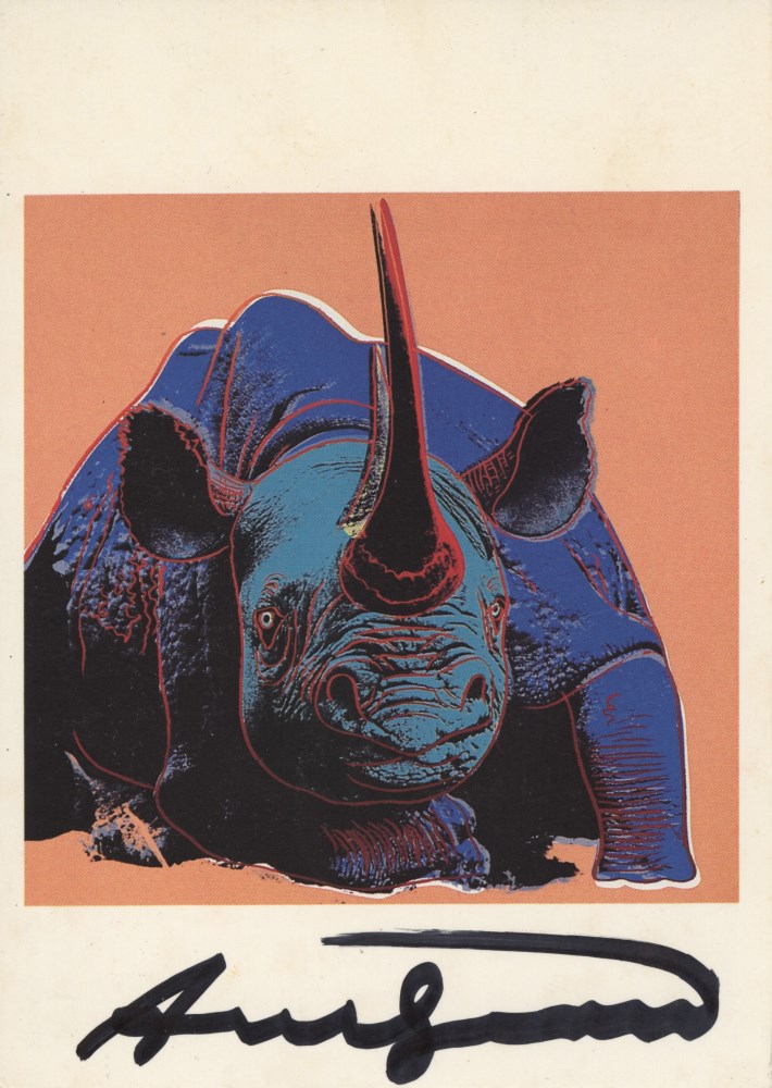 Lot #1791: ANDY WARHOL - Black Rhinoceros - Color offset lithograph
