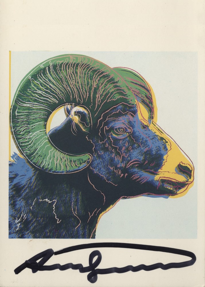 Lot #1781: ANDY WARHOL - Bighorn Ram - Color offset lithograph
