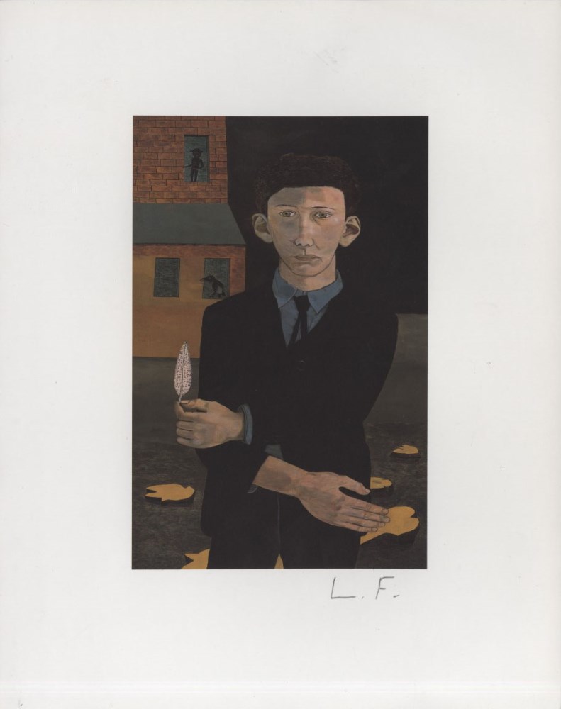 Lot #372: LUCIAN FREUD - Man with a Feather (Self-Portrait) - Color offset lithograph