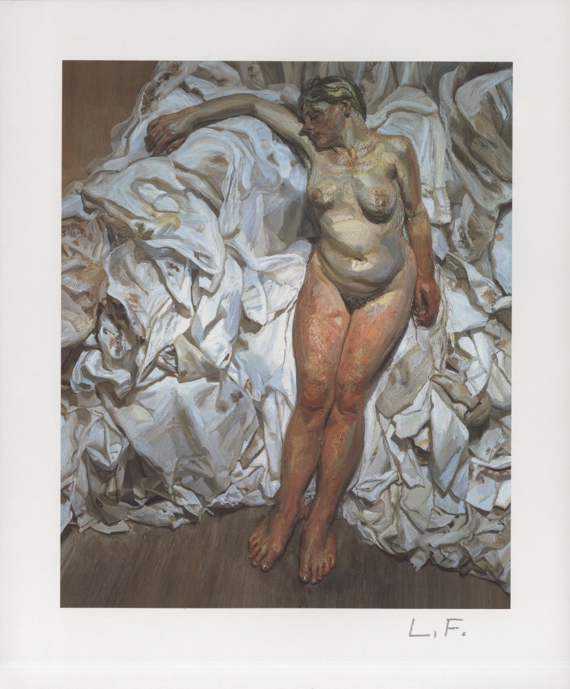 Lot #2974: LUCIAN FREUD - Standing by the Rags - Color offset lithograph