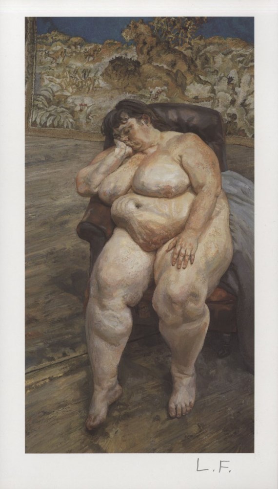 Lot #575: LUCIAN FREUD - Sleeping by the Lion Carpet - Color offset lithograph