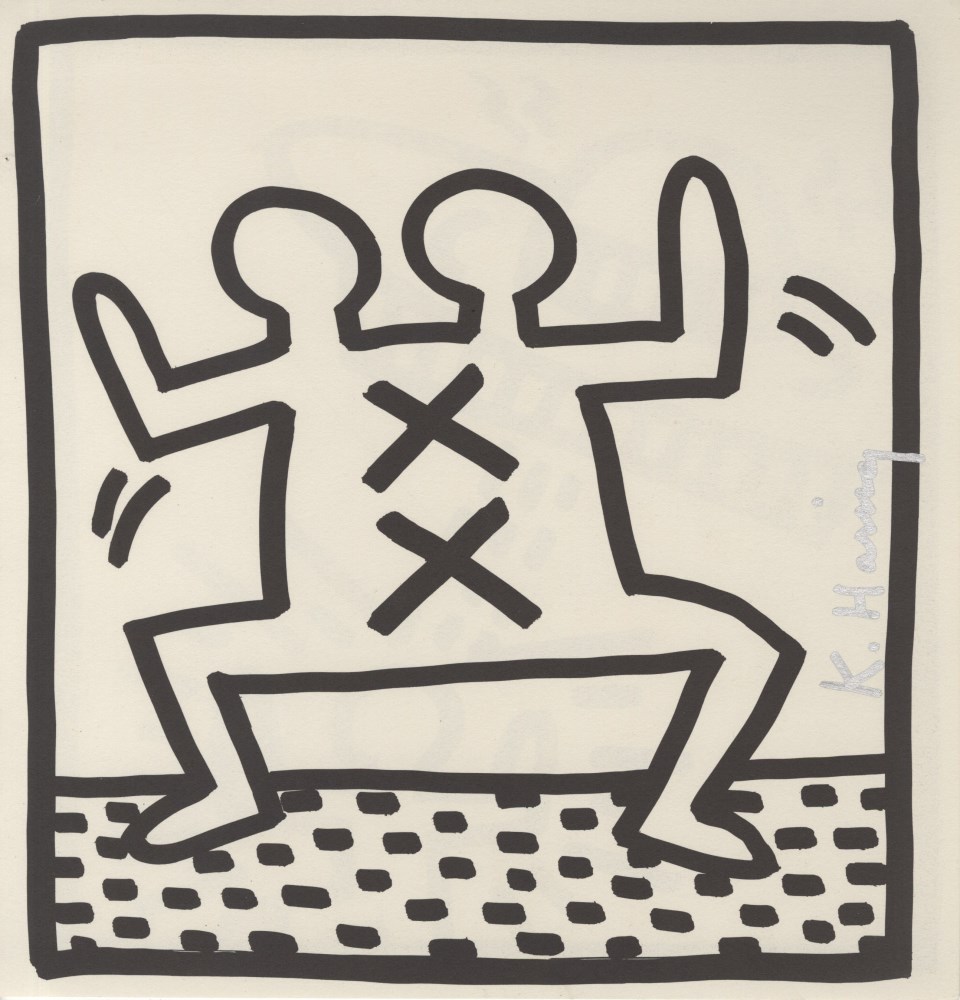Lot #1668: KEITH HARING - Double-Headed X Man - Original vintage lithograph
