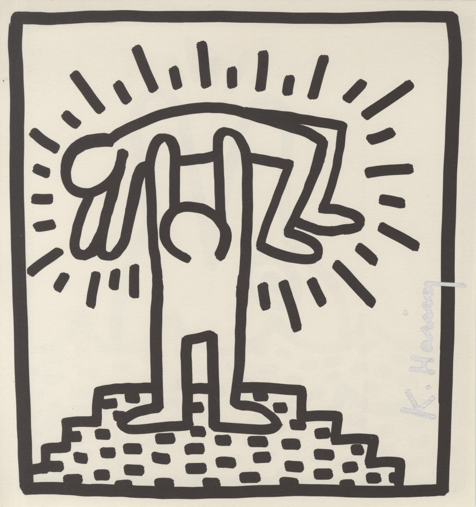 Lot #490: KEITH HARING - Push-up Man - Original vintage lithograph