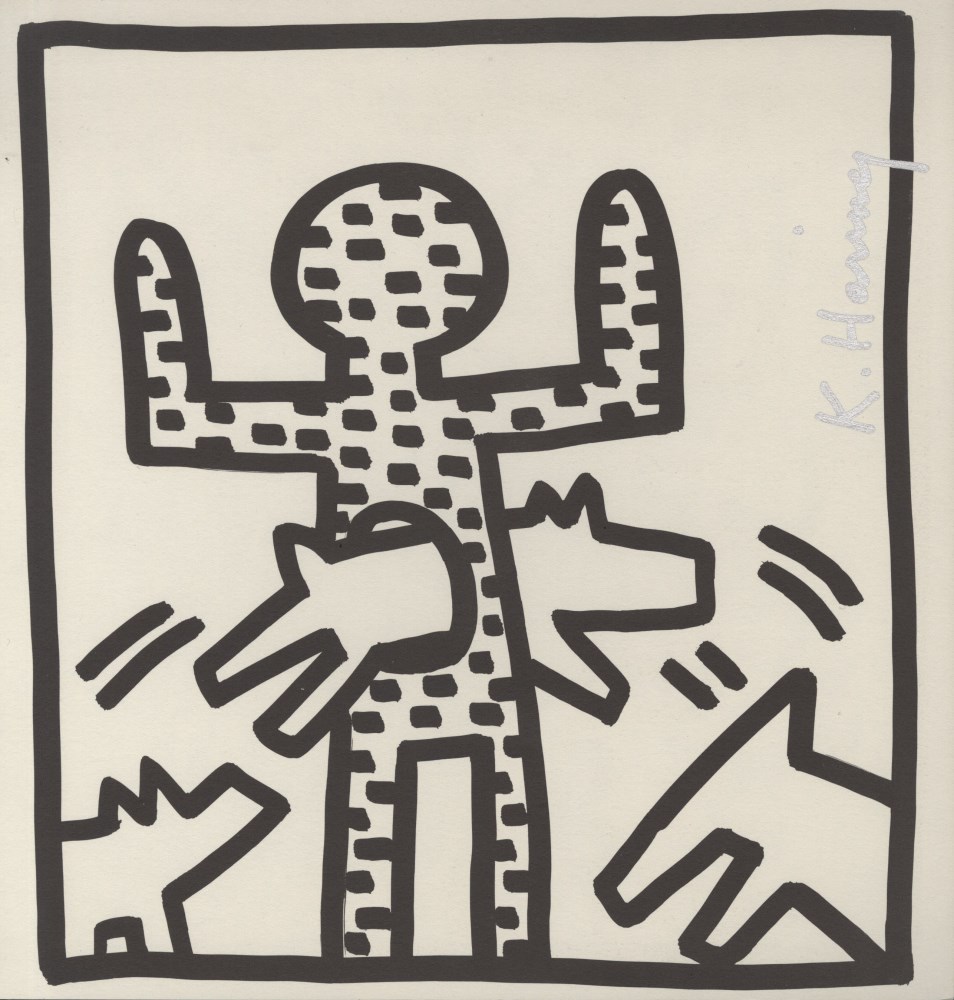Lot #152: KEITH HARING - Dog Hoop - Original vintage lithograph