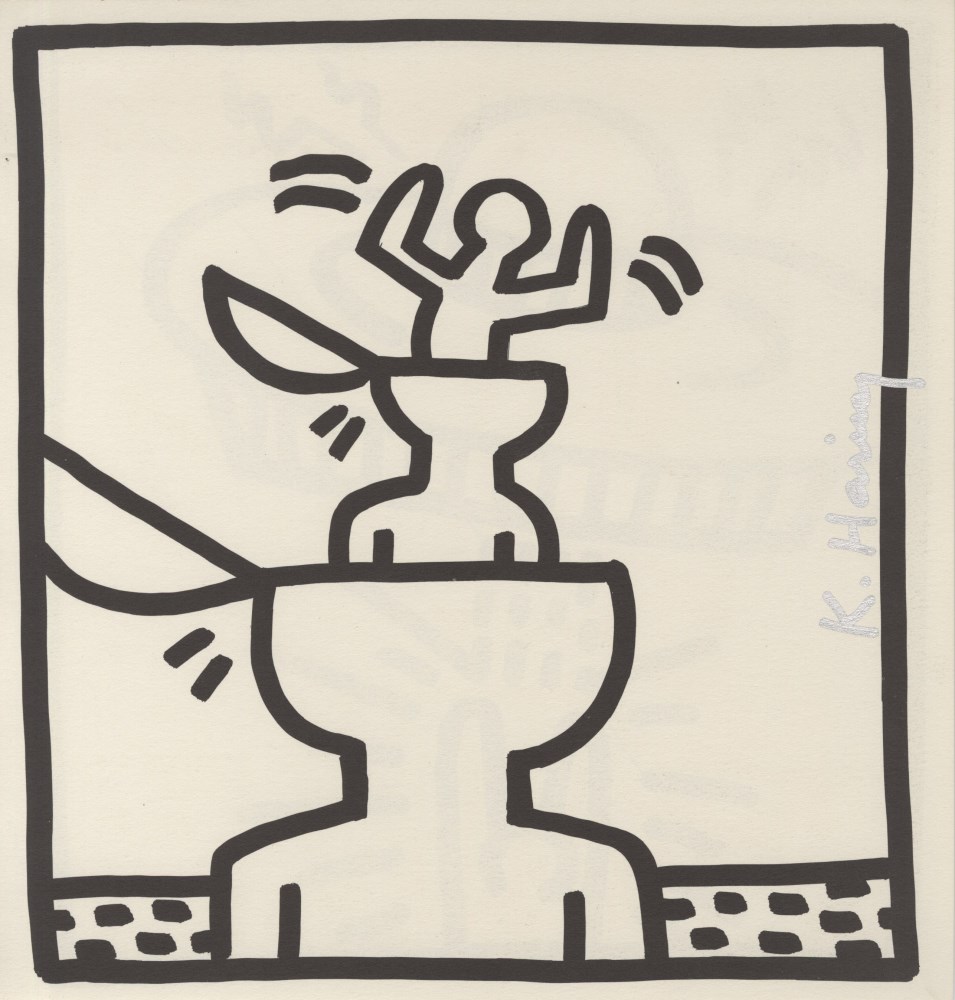 Lot #914: KEITH HARING - Cup Heads - Original vintage lithograph