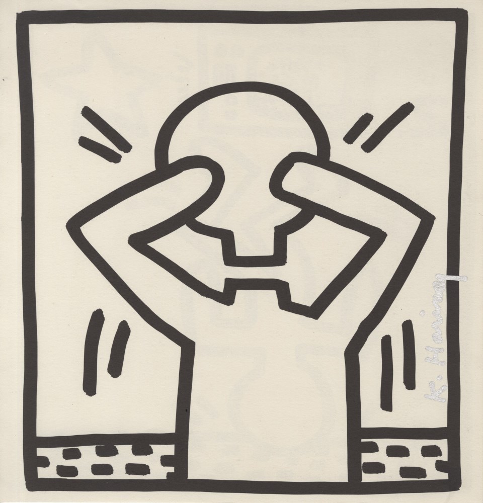 Lot #1750: KEITH HARING - Headless Man with Head - Original vintage lithograph