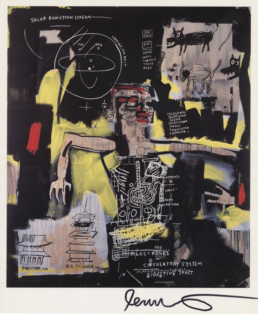 Lot #109: JEAN-MICHEL BASQUIAT - Circulatory System - Color offset lithograph