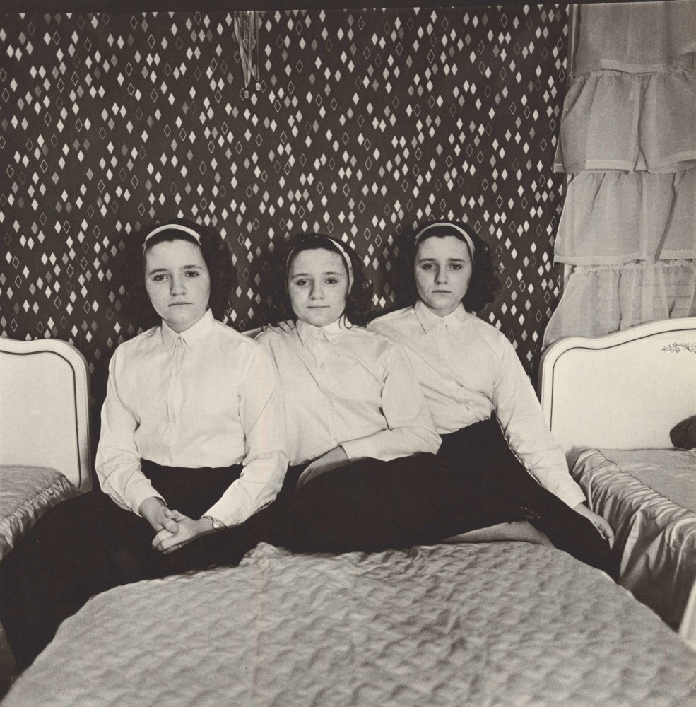 Lot #662: DIANE ARBUS - Triplets in Their Bedroom, N.J - Original photogravure