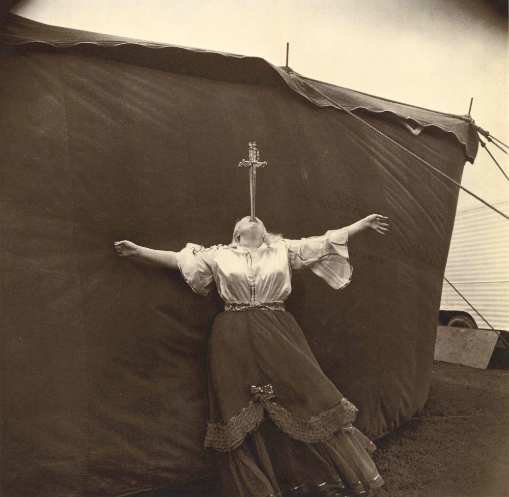 Lot #6: DIANE ARBUS - Albino Sword Swallower at a Carnival, Maryland - Original vintage photogravure