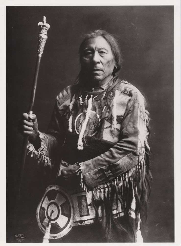 Lot #1325: EDWARD S. CURTIS - Running Rabbit, Blackfoot - Original photogravure