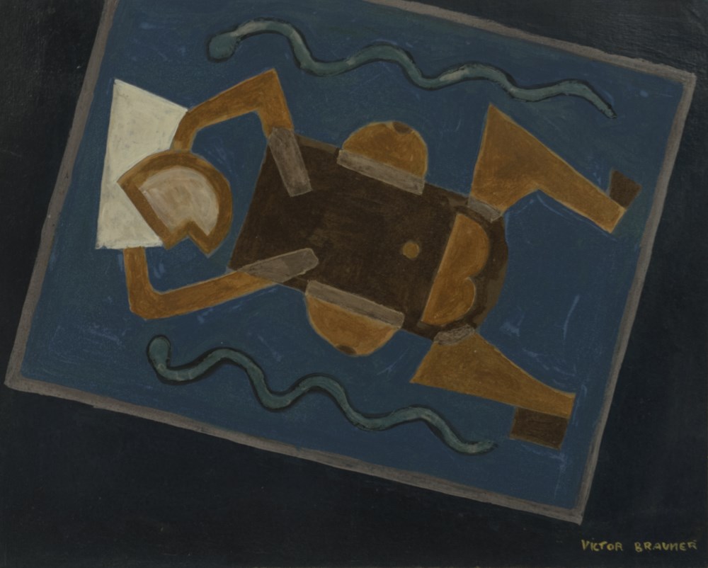 Lot #188: VICTOR BRAUNER [impute] - Femme et serpents - Mixed media on board