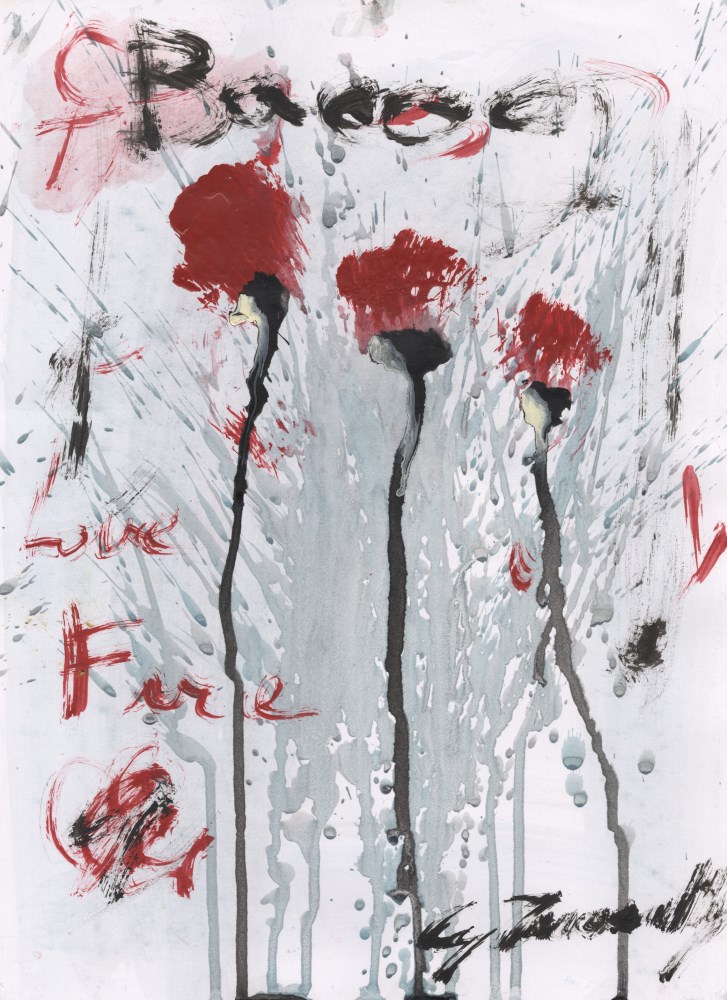 Lot #1465: CY TWOMBLY - Untitled Study - Oil and acrylic on paper
