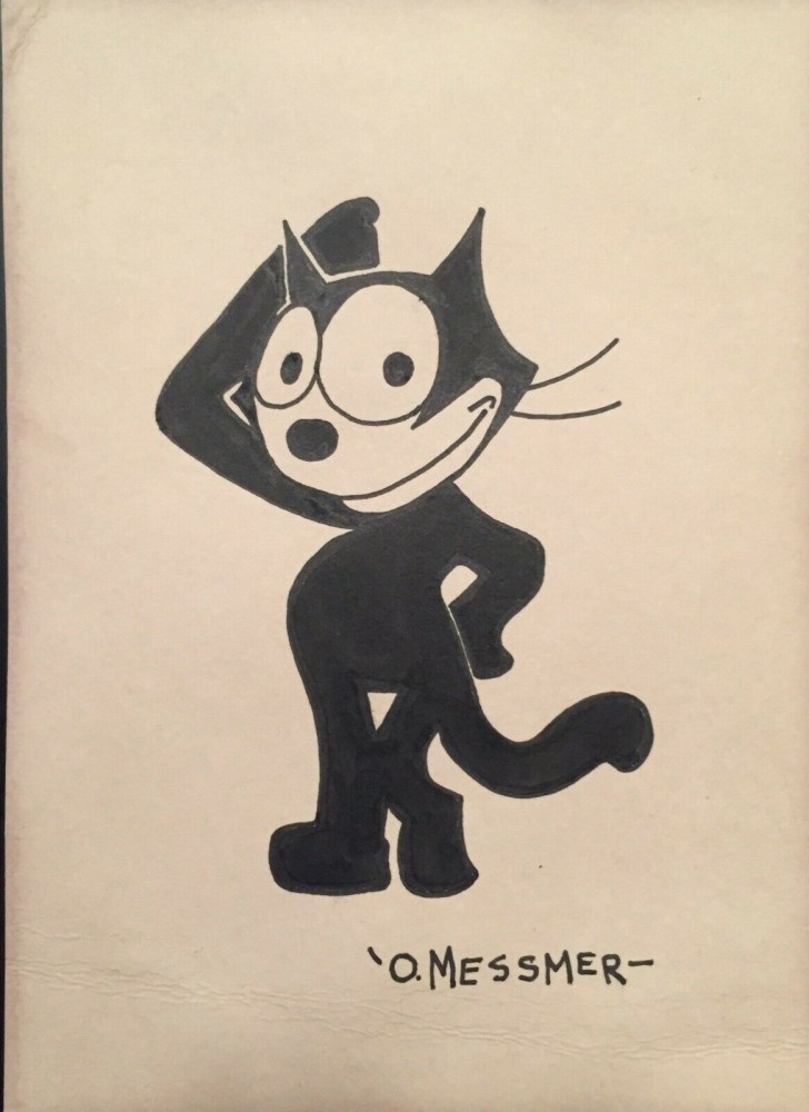 Lot #204: OTTO MESSMER - Felix the Cat Posing #1 - Pen and ink on paper