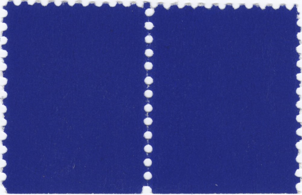 Lot #153: YVES KLEIN - Deux timbres bleus - IKB pigment on postage stamps