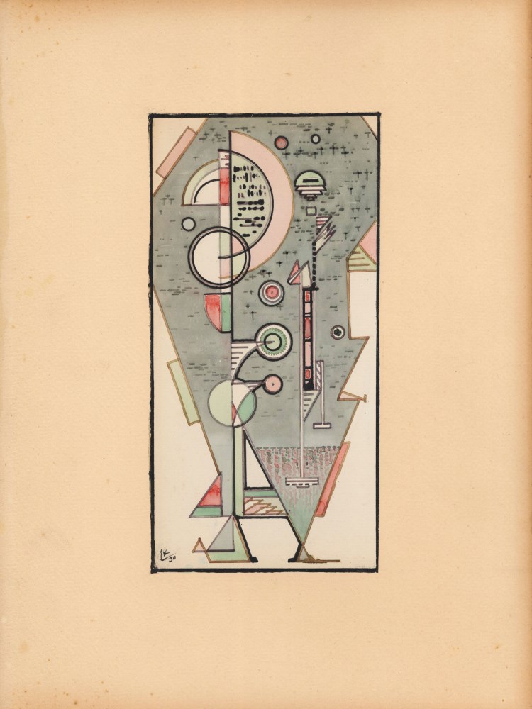 Lot #300: WASSILY KANDINSKY - Les formes et la composition - Gouache and watercolor drawing on paper